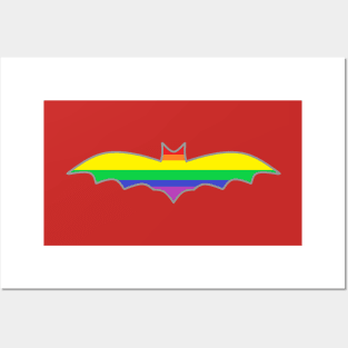 Gay/Rainbow Pride Flag: Halloween Bat Posters and Art